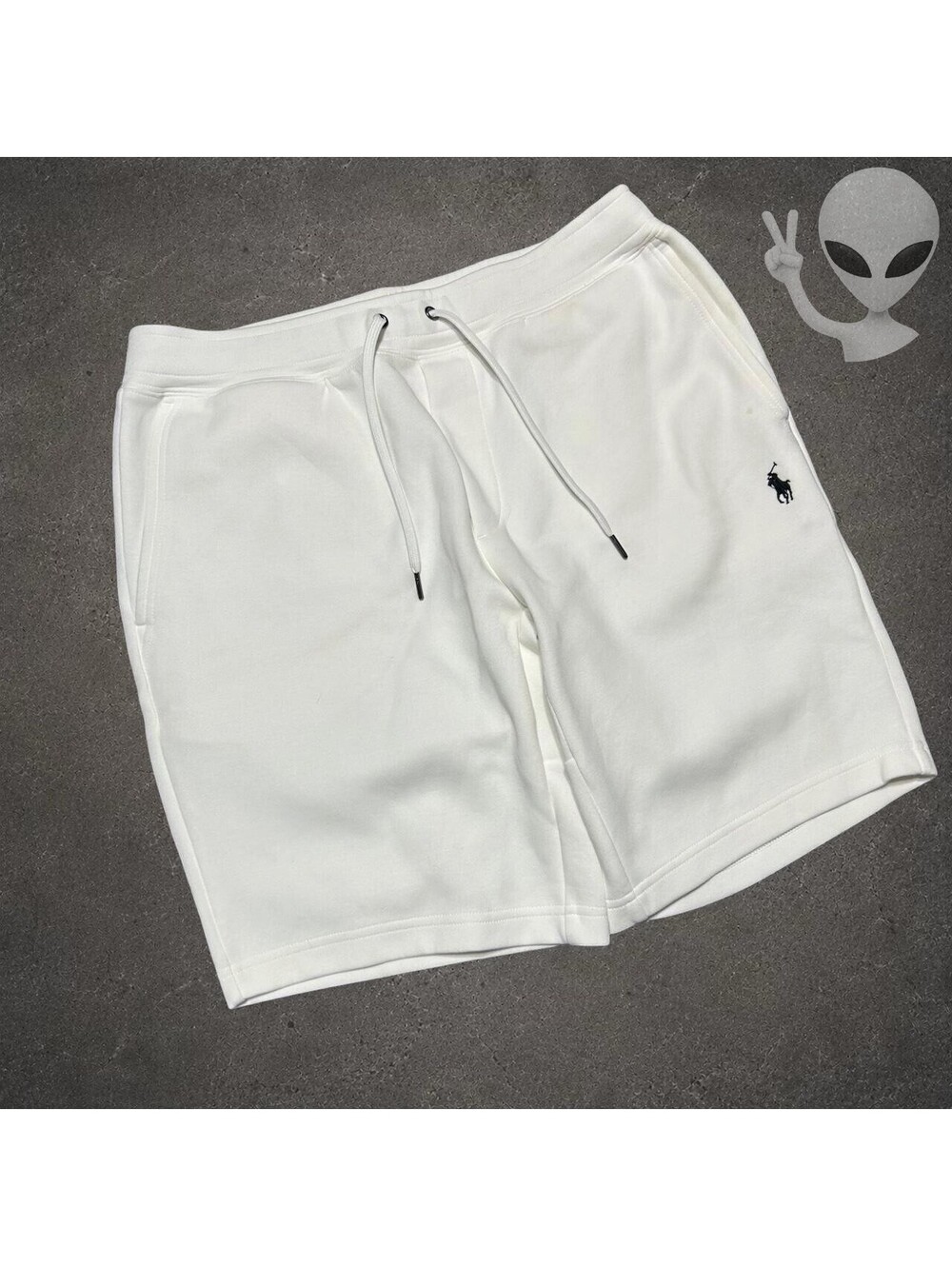 Polo Ralph Lauren Men'S White Double Knit Fleece Shorts Pony Logo Sweat Shorts S
